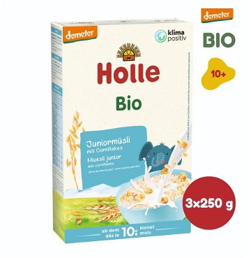 HOLLE BIO Junior müsli viaczrnné s obilnými vločkami 3 ks