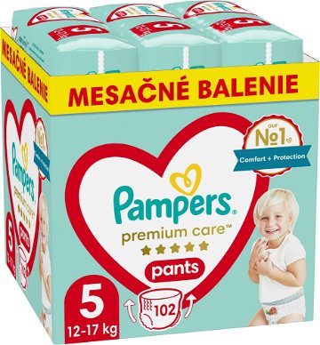 PAMPERS Premium Care Pants veľkosť 5 (102 ks) ZĽAVA