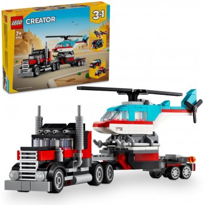 TOP 3. - LEGO® Creator 31146 Nákladiak s plochou korbou a helikoptéra