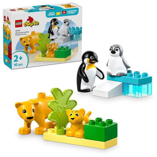 LEGO DUPLO 10442 Rodinky divokých zvierat: Tučniaky a levy